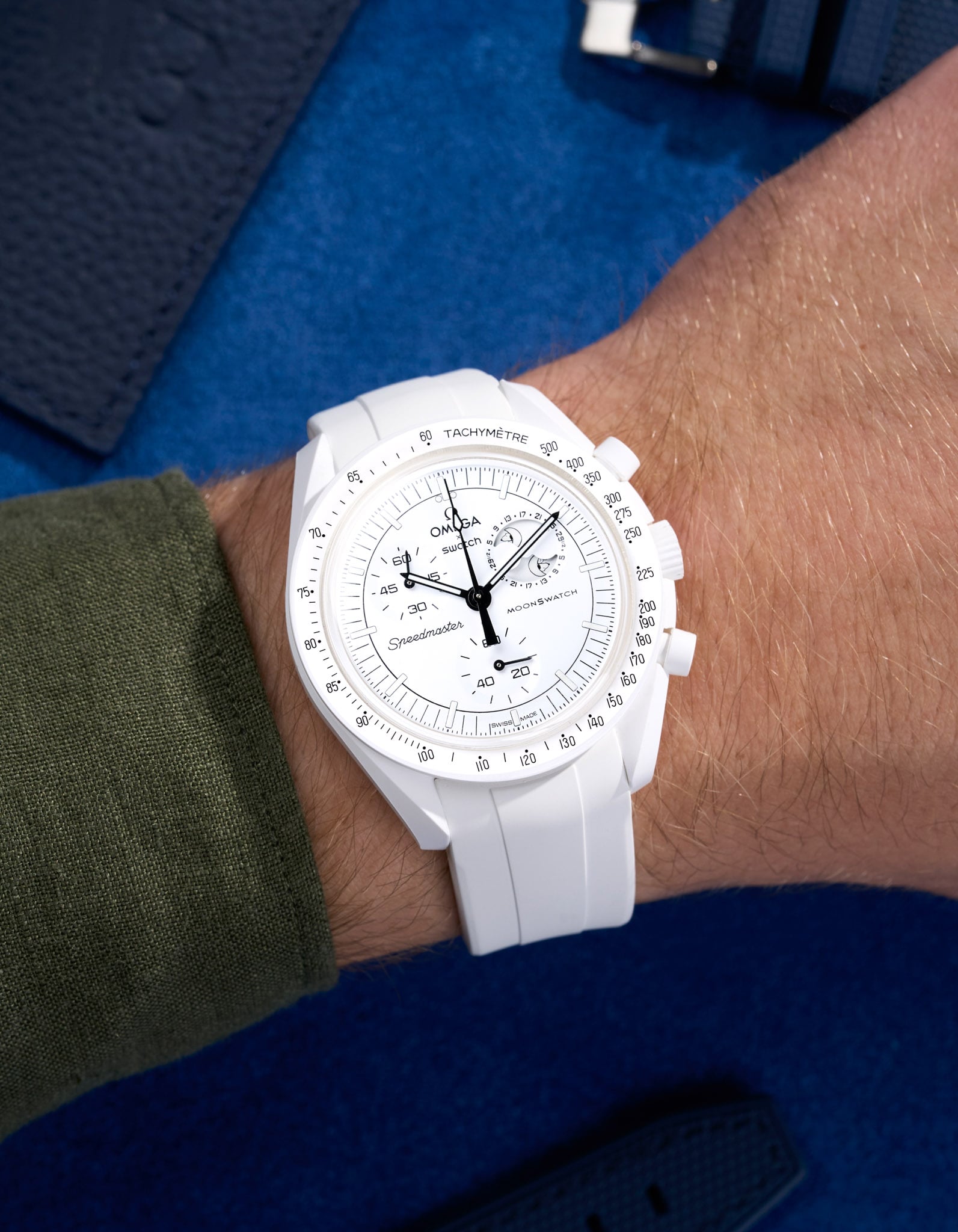 Sangle en caoutchouc courbe - blanc