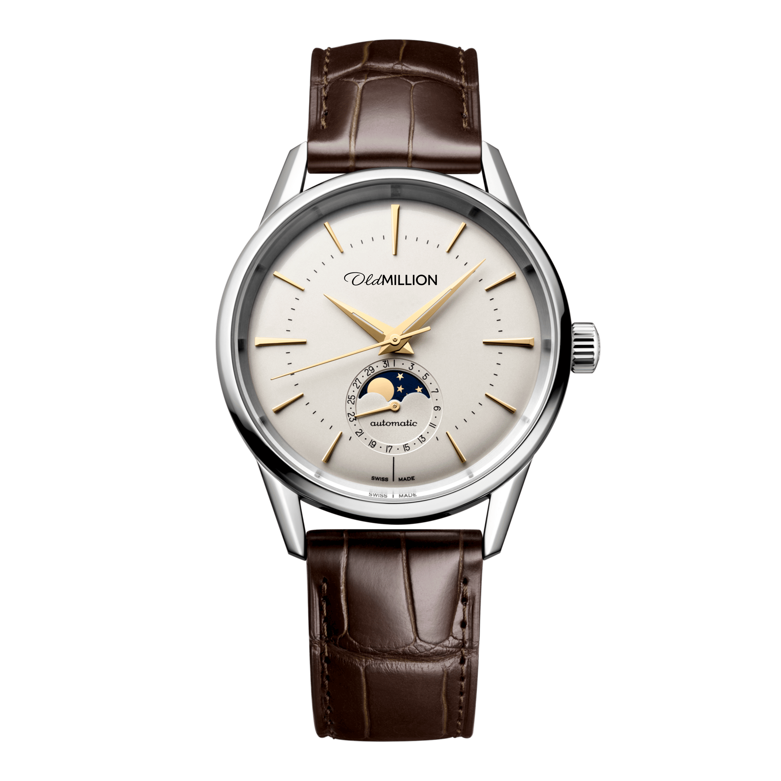 Old Million Heritage Moonphase Automatic - Silver Sunburst 43mm
