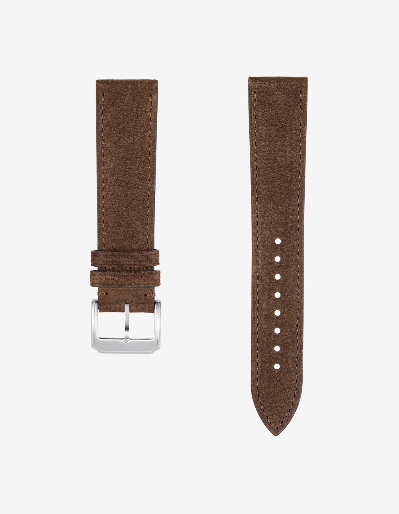Sangle en cuir en daim marron - 17-21 mm
