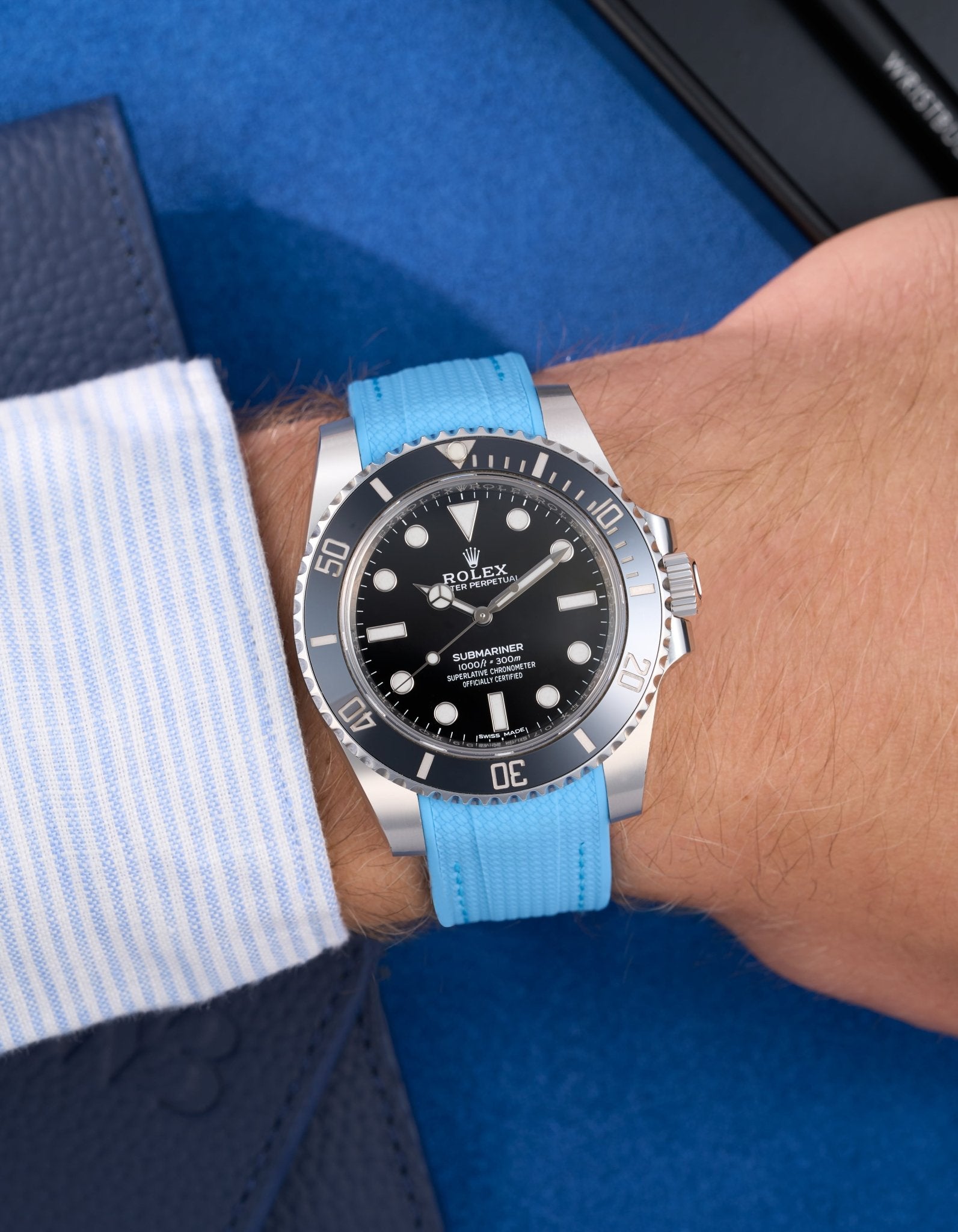 Sangle en caoutchouc vertech incurvé - Capri Bleu