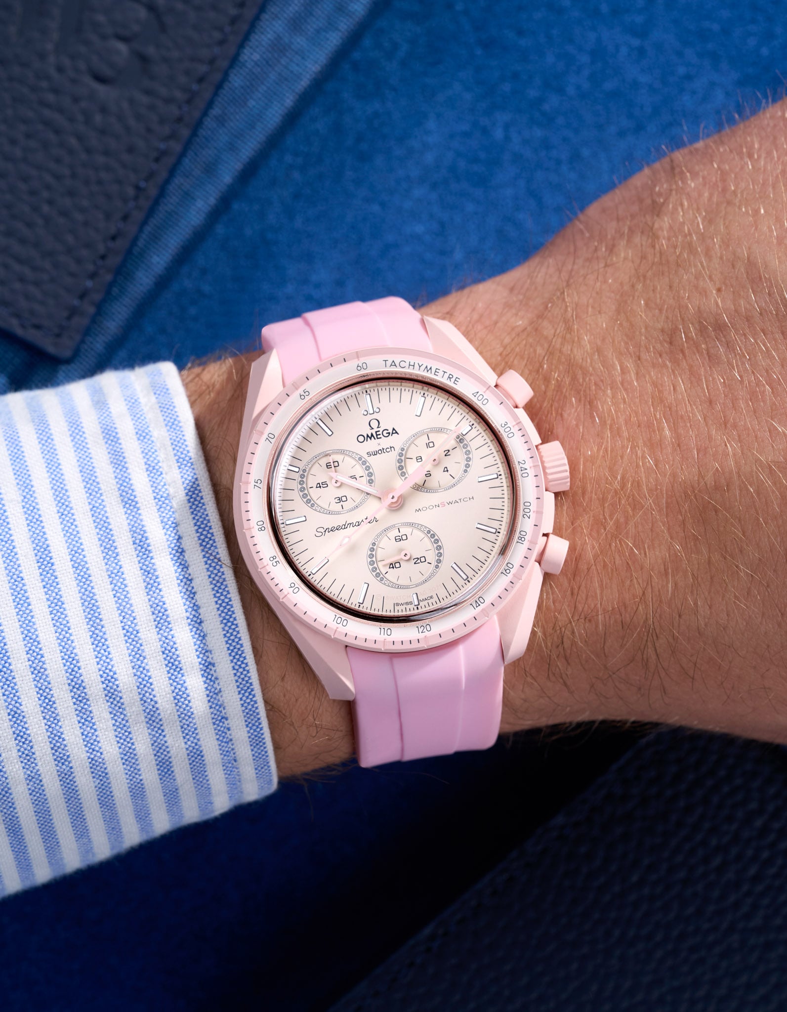 Sangle en caoutchouc courbe - rose