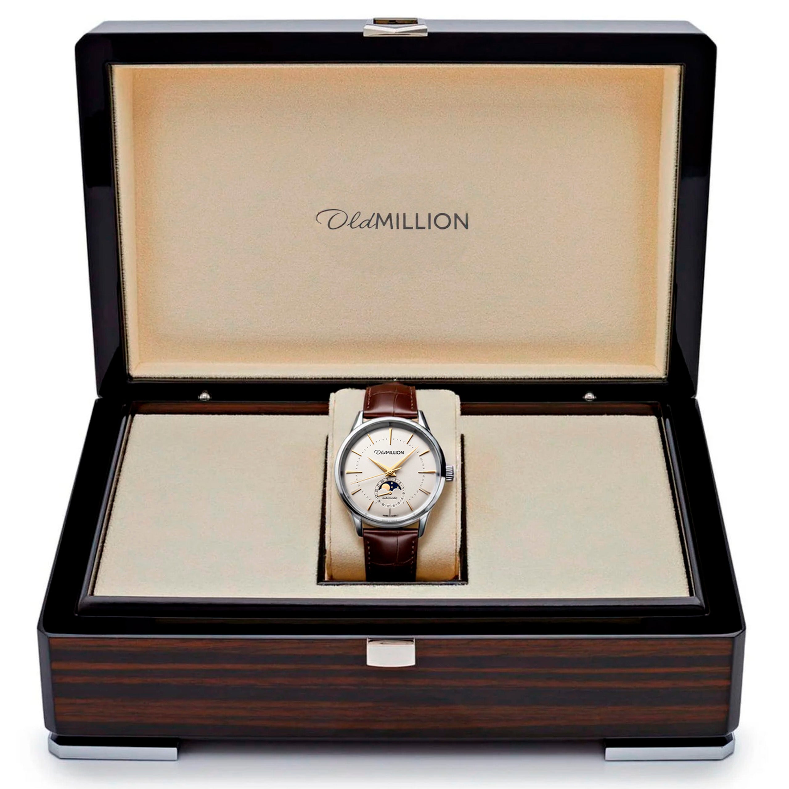 Old Million Heritage Moonphase Automatic - Silver Sunburst 43mm